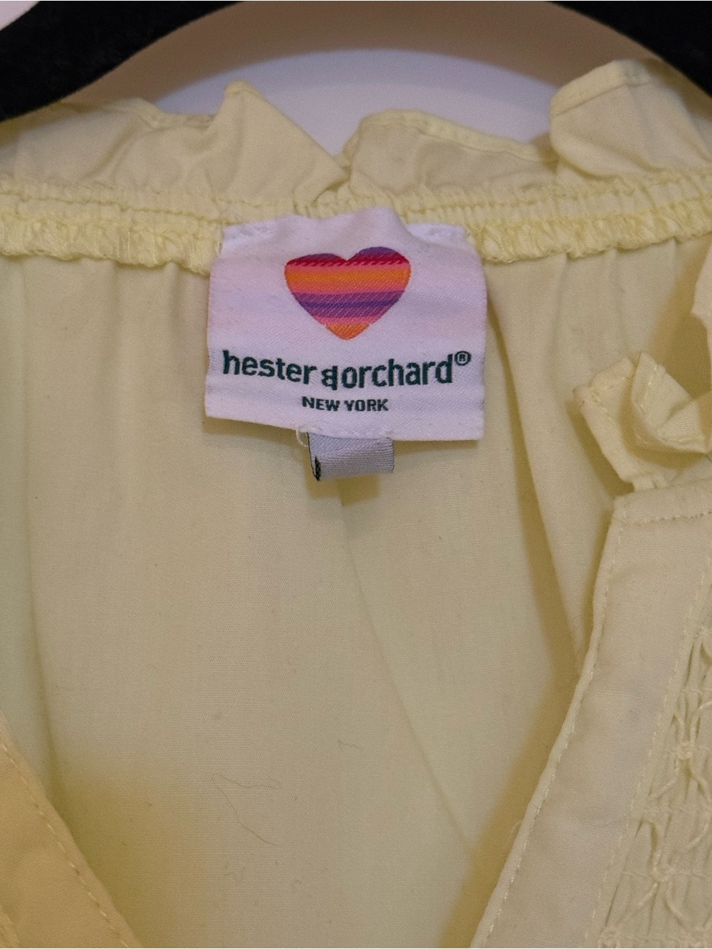 Women’s Light Yellow Smocked Button-Up Blouse - Picture 6 of 7